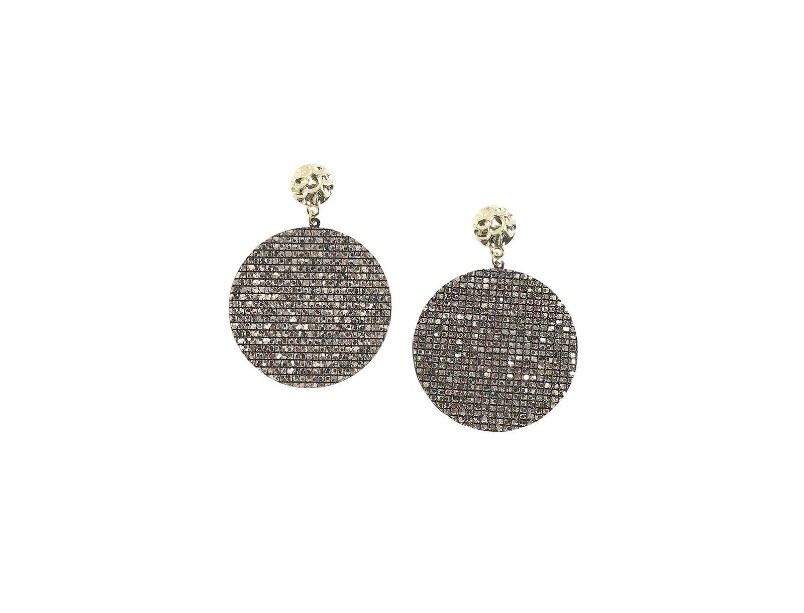 Embellished Circular Drop Earrings