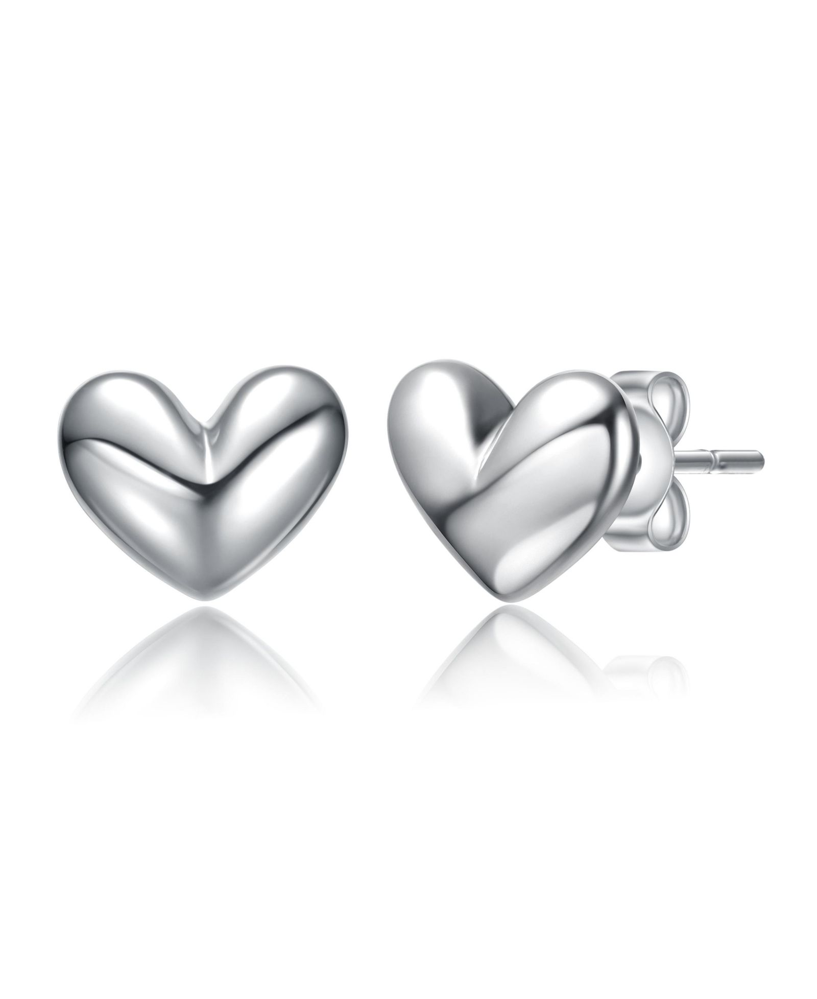 GiGiGirl серьги-гвоздики GiGiGirl Minimalist High-Polish Puffy Heart Dainty Stud