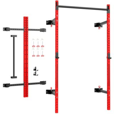 Soozier Folding Squat Rack with Pull Up Bar, 1000 Pounds Capacity,