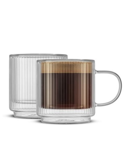 Стаканы JoyJolt Haven Fluted Stackable Double Wall Glass, набор из 2 шт.