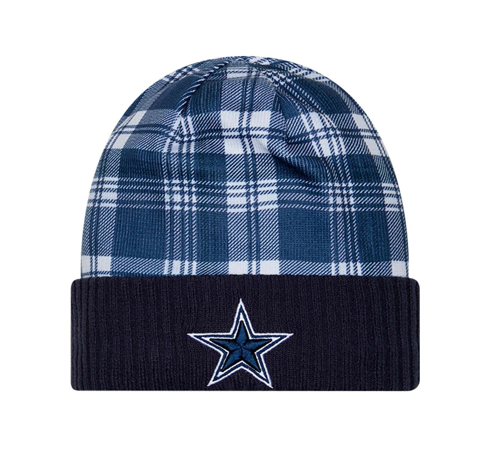 Мужская вязаная шапка New Era Navy Dallas Cowboys Sideline Statement Cuffed