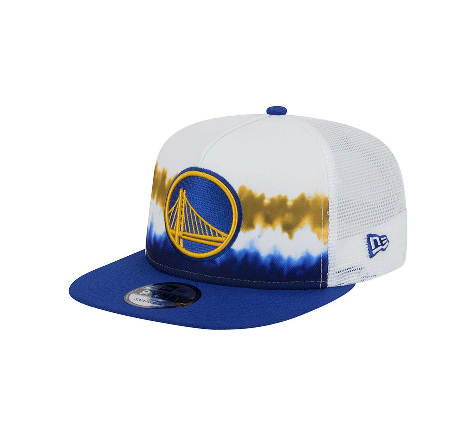 Мужская кепка New Era Golden State Warriors Dip-Dye 9FIFTY A-Frame Trucker Snapback, белая/синяя