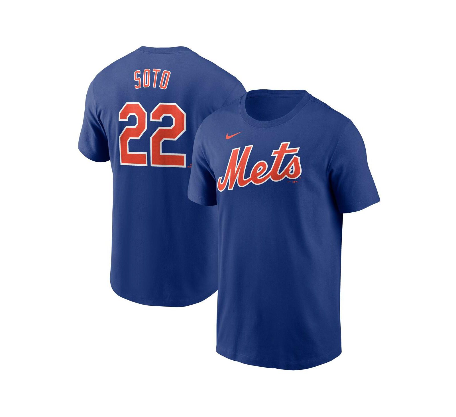 Nike Мужская футболка Juan Soto Royal New York Mets Fuse с именем и номером