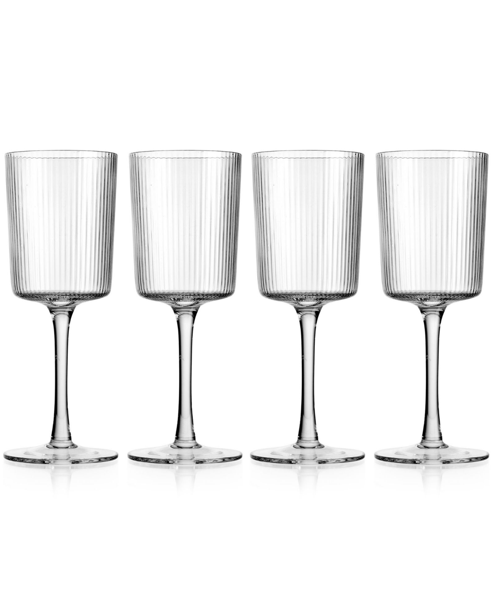 Godinger Sullivan Street Fluted White Wine Glasses, набор из 4 шт