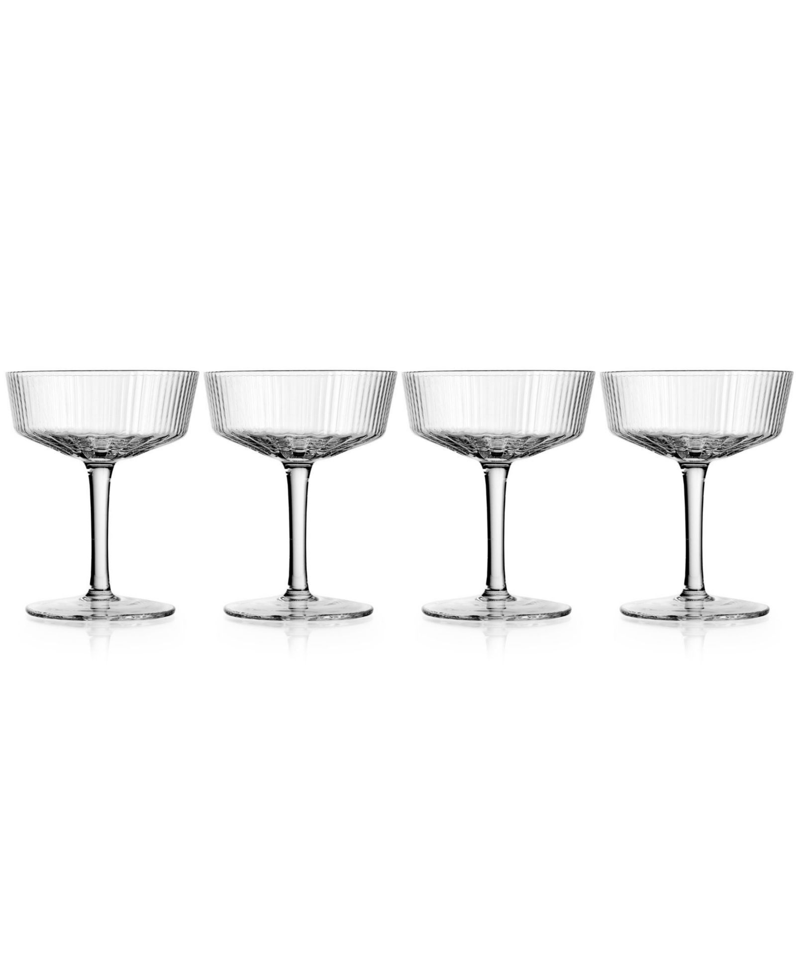 Godinger Sullivan Street Fluted Coupe Glasses, Set of 4