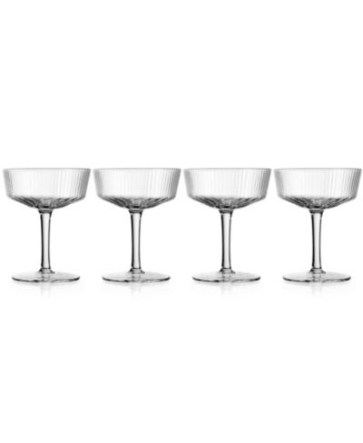 Godinger Sullivan Street Fluted Coupe Glasses, Set of 4
