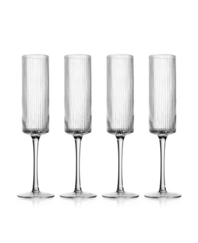 Godinger Sullivan Street Fluted Champagne Glasses, Set of 4