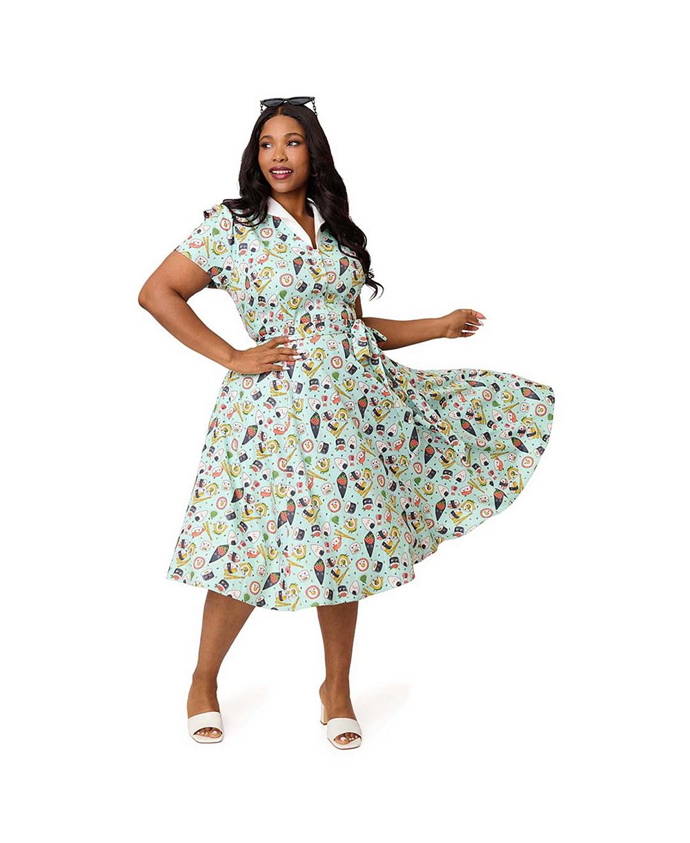 Unique Vintage платье-рубашка с воротником 1950s Plus Size