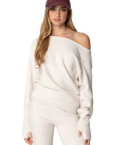 Женский объемный асимметричный свитер Edikted Plush Oversized