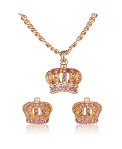 Juicy Couture Набор: подвеска Crown и серьги-гвоздики с кристаллами