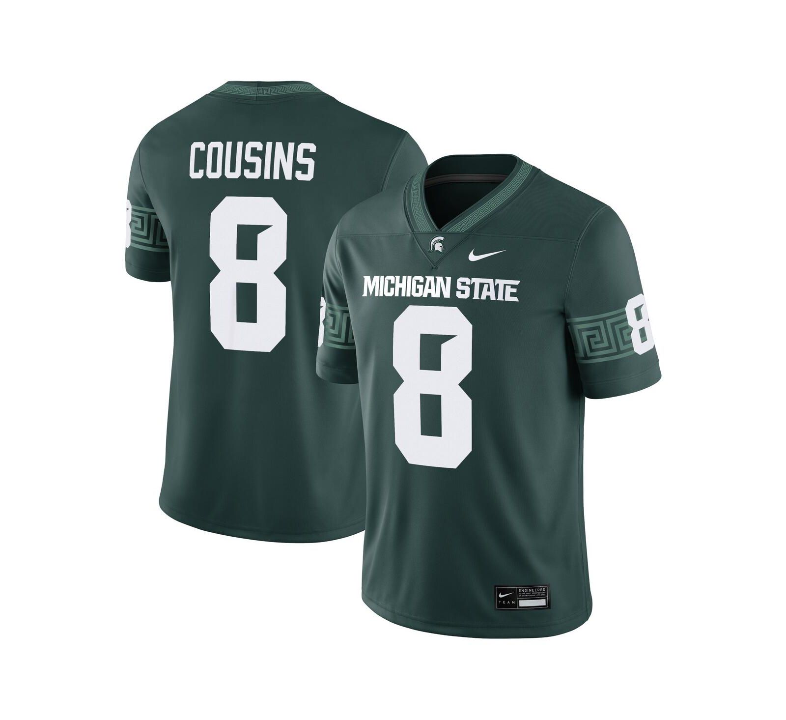 Nike Мужская джерси Michigan State Spartans Alumni Game Green Kirk Cousins