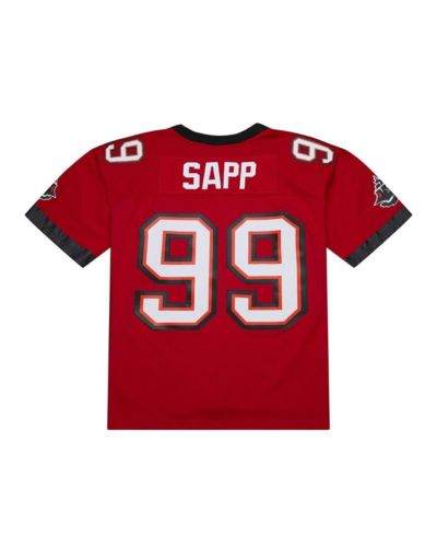 Мужская джерси Mitchell & Ness Warren Sapp Red Tampa Bay Buccaneers 2002 Legacy Replica