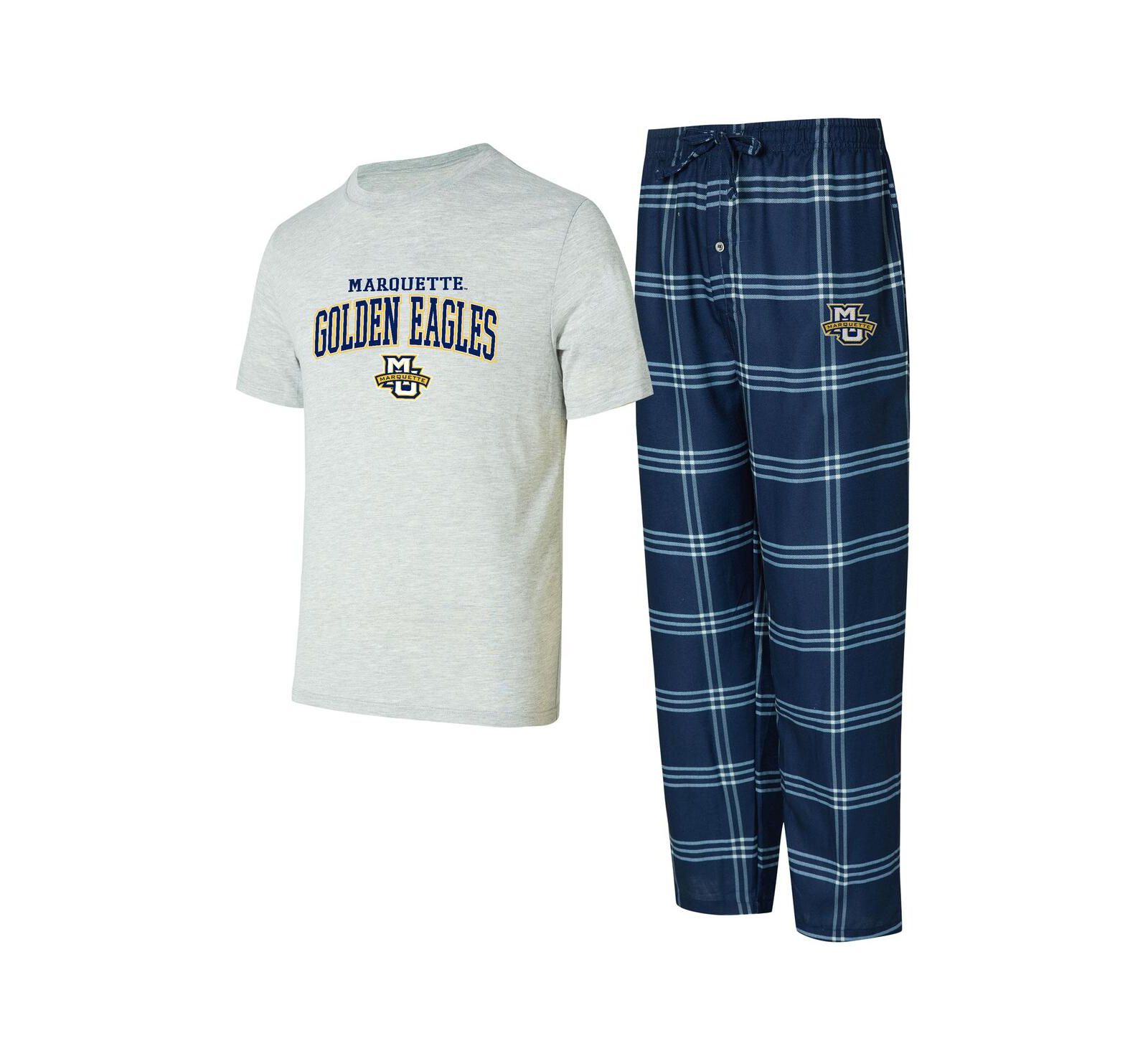 Concepts Sport Men's Blue/Gray Marquette Golden Eagles T-Shirt Pants Sleep Set