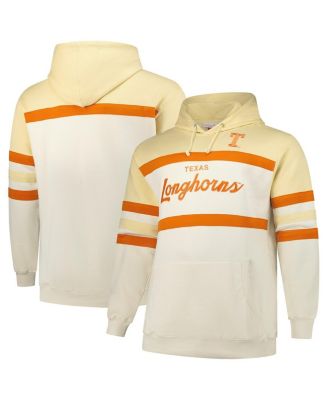 Мужское худи Mitchell & Ness Cream Texas Longhorns Big & Tall Head Coach Pullover Hoodie