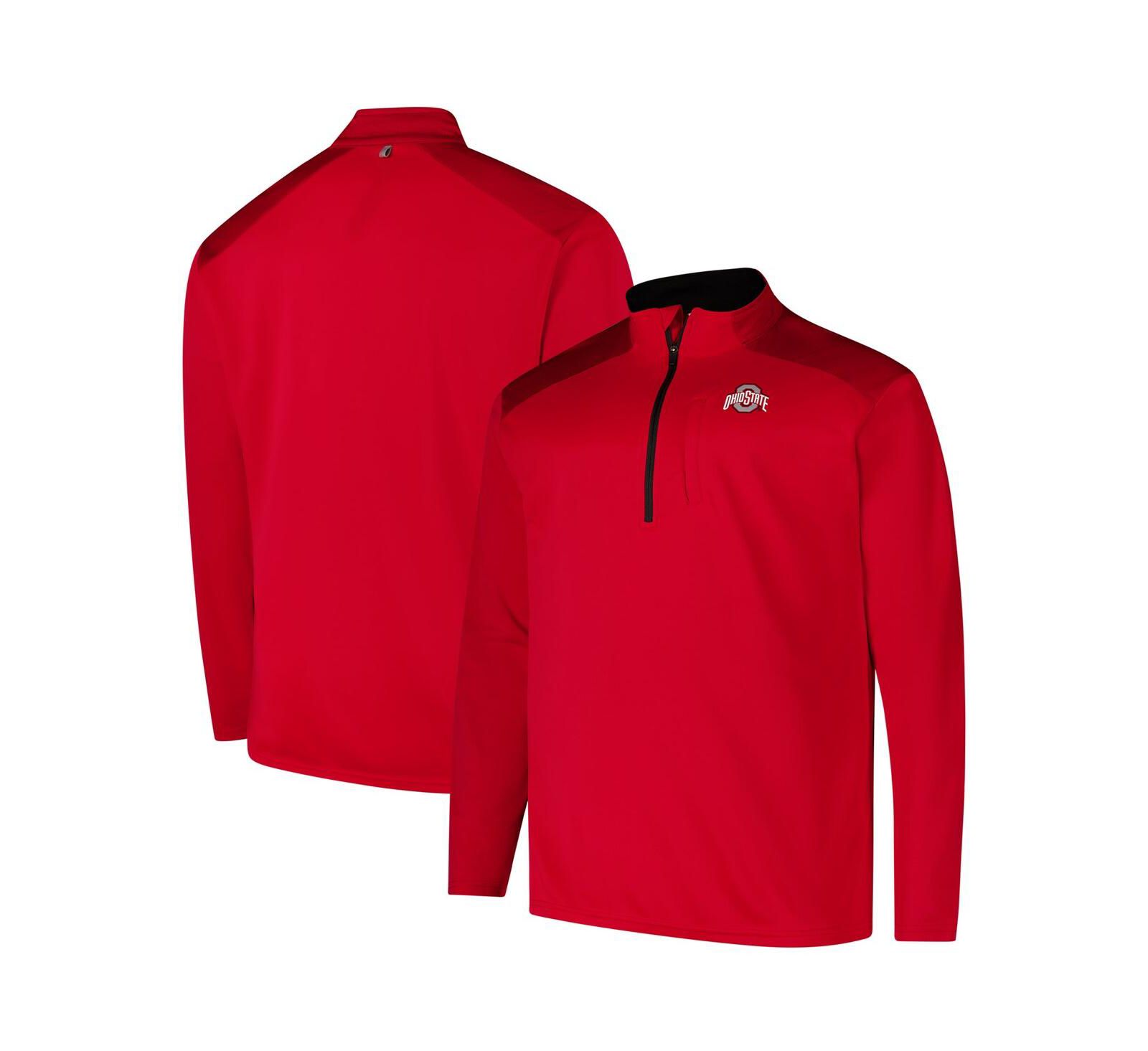 Толстовка Fanatics Men's Scarlet Ohio State Buckeyes Big & Tall Defender Quarter-Zip