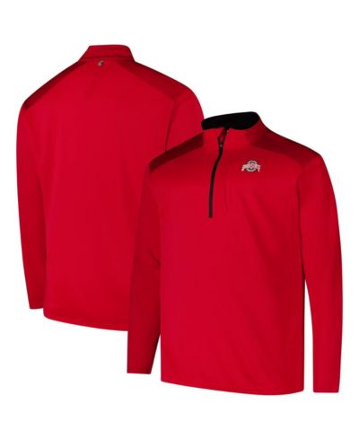 Толстовка Fanatics Men's Scarlet Ohio State Buckeyes Big & Tall Defender Quarter-Zip