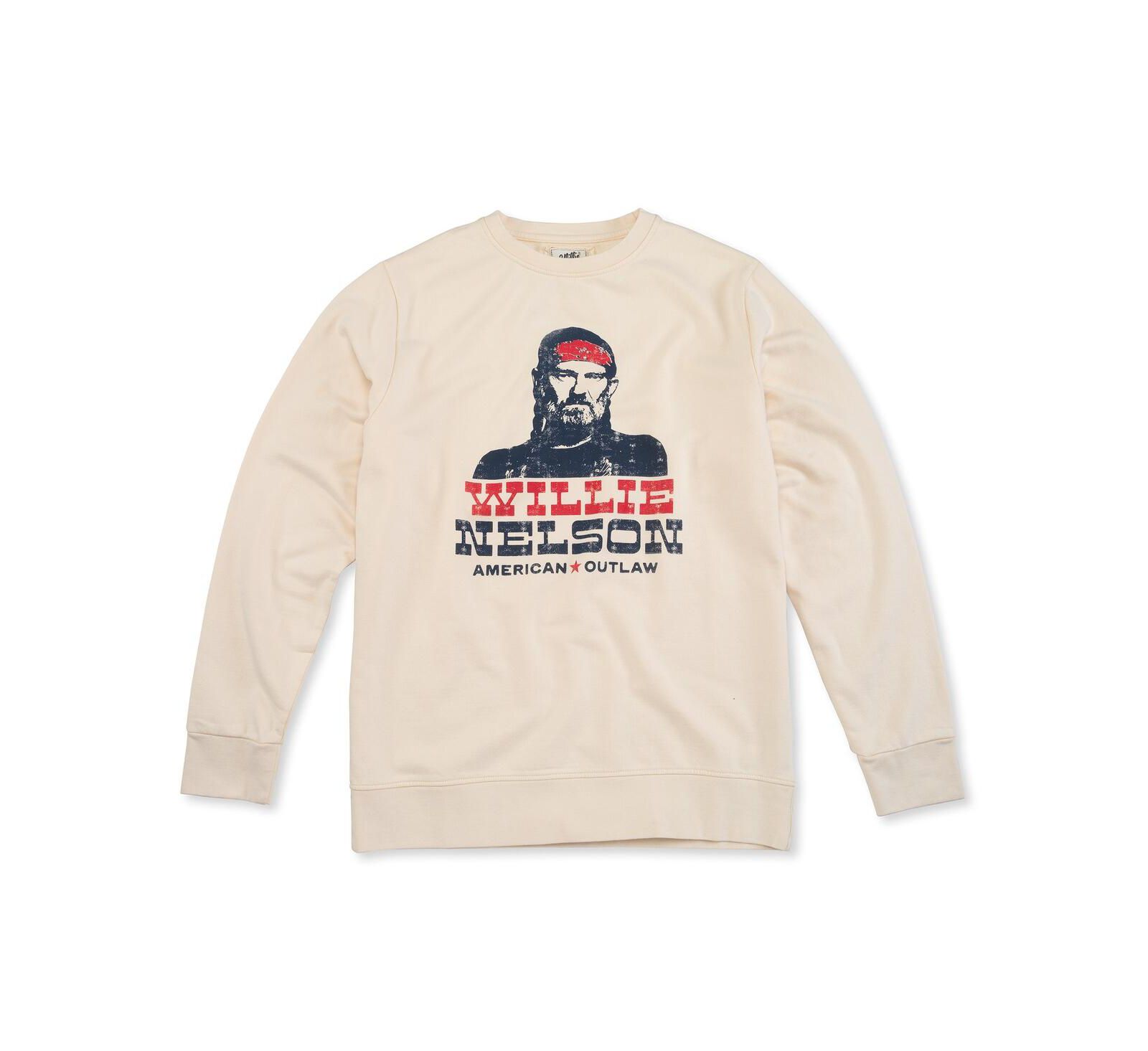 Мужской свитшот American Needle Cream Willie Nelson Sunday Fleece Pullover