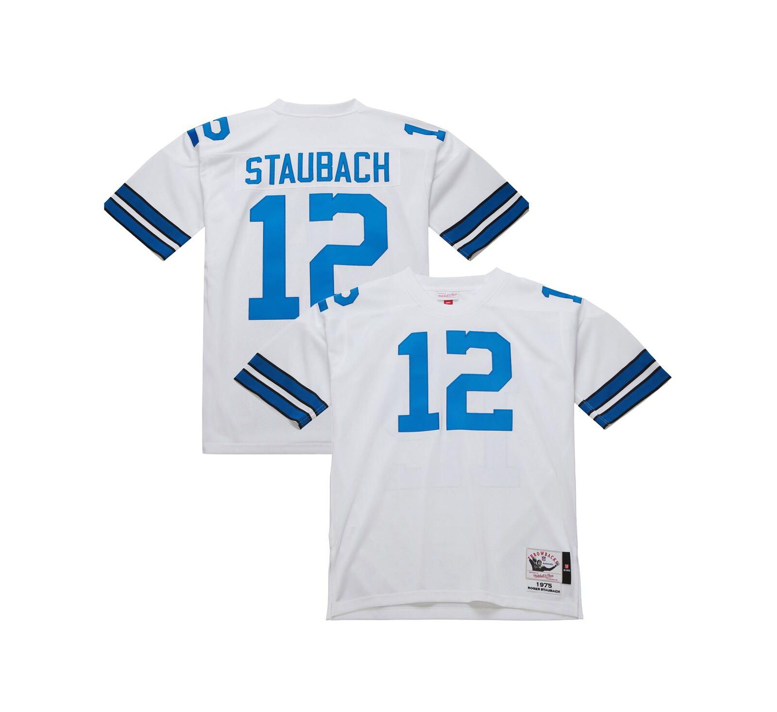 Mitchell & Ness Men's Roger Staubach White Dallas Cowboys 1975 Authentic Throwback Retired Player Jersey