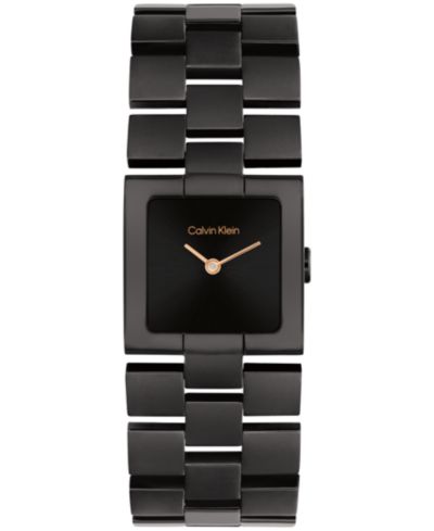 Calvin Klein Women's CK Meridian Black Ionic Plated Stainless Steel Bracelet Watch, 22mm