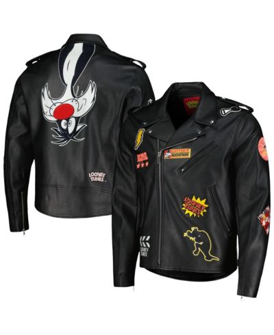 Мужская куртка на молнии Freeze Max Sylvester Black Looney Tunes Graphic Biker