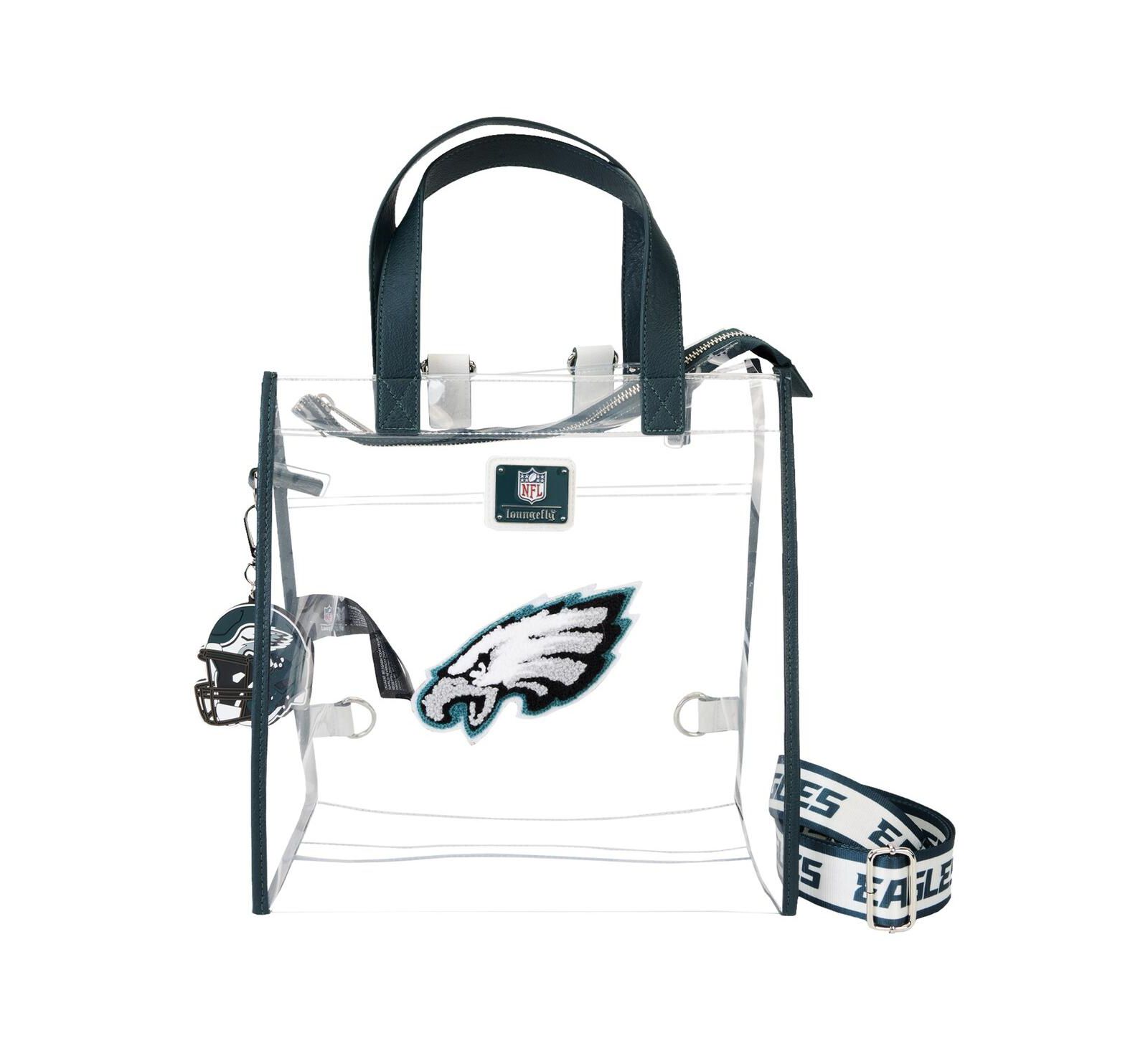 Loungefly Philadelphia Eagles Clear Convertible Backpack Tote Bag