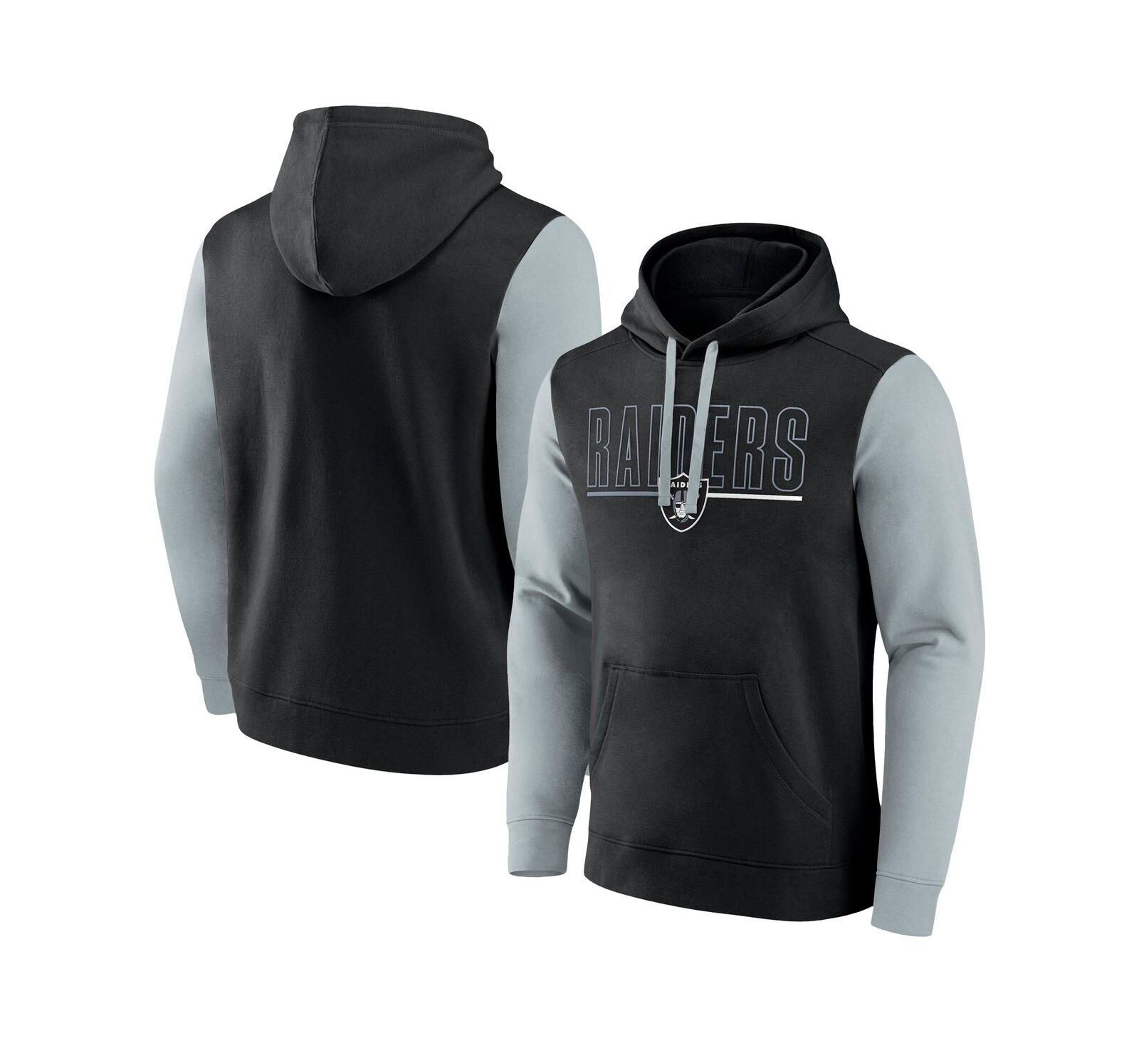 Fanatics Men's Black/Gray Las Vegas Raiders Big & Tall Outline Pullover Hoodie