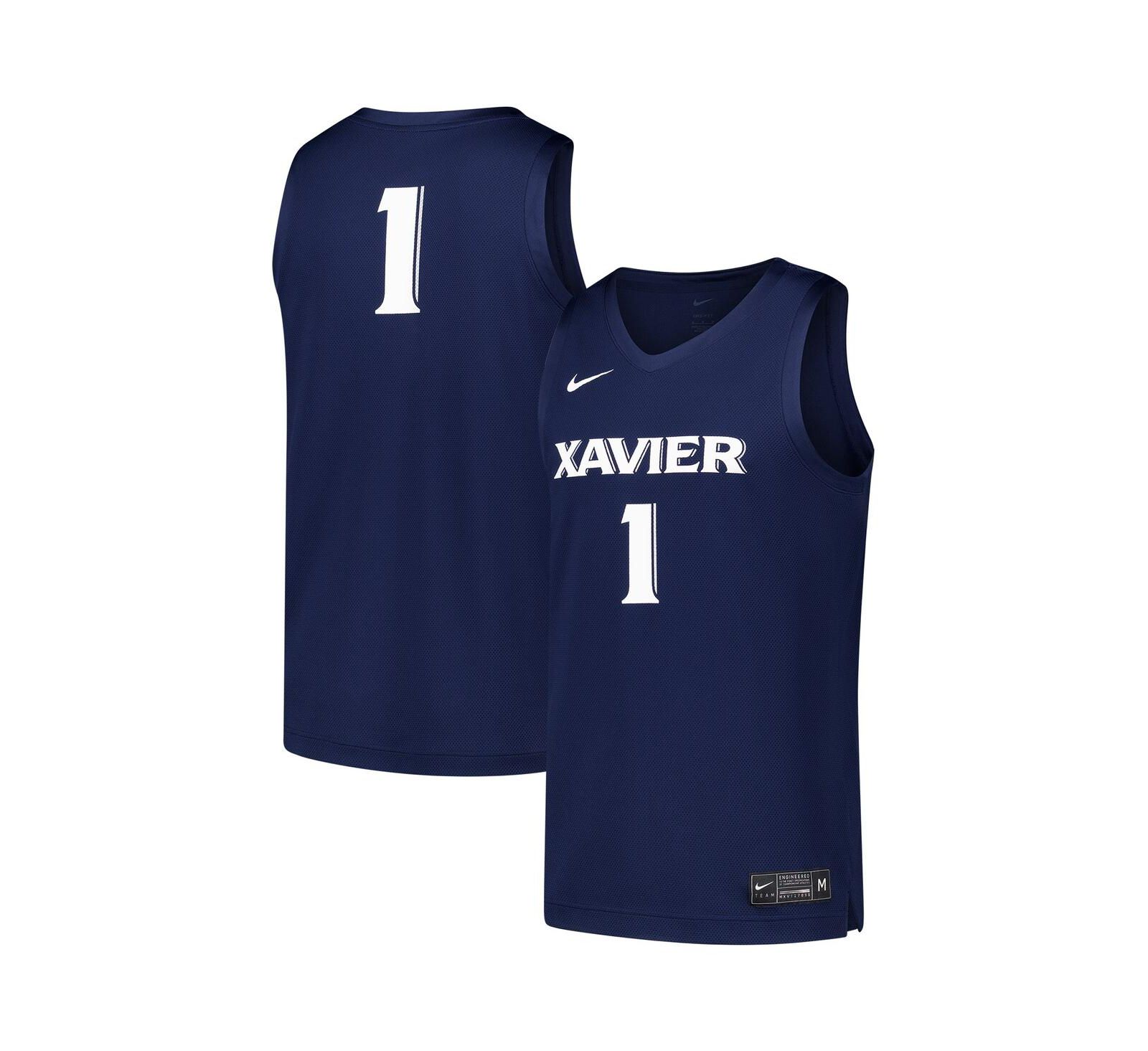 Мужская джерси Nike Men's 1 Navy Xavier Musketeers Replica Basketball Jersey
