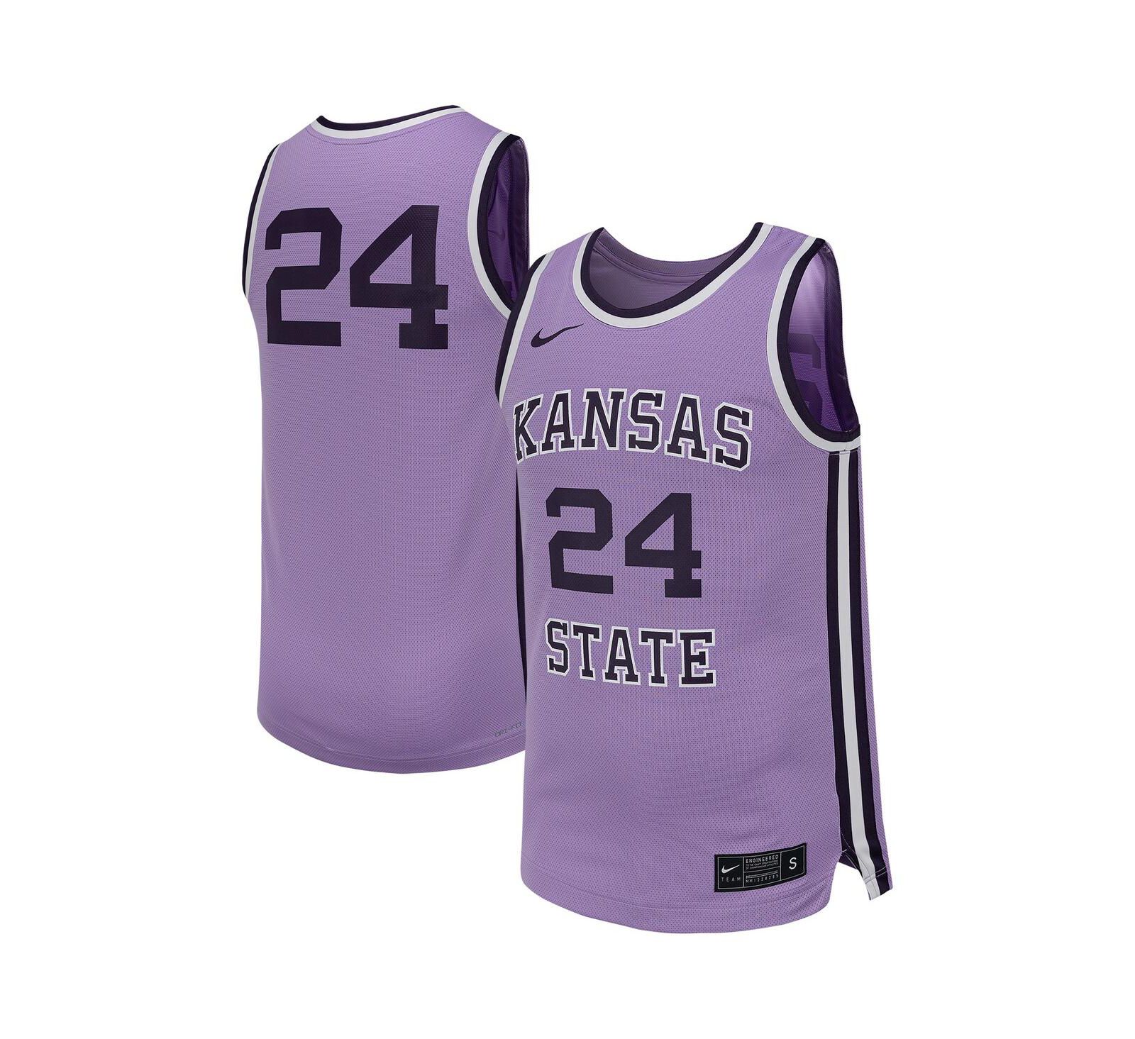 Мужская джерси Nike 24 Lavender Kansas State Wildcats Retro Replica Basketball