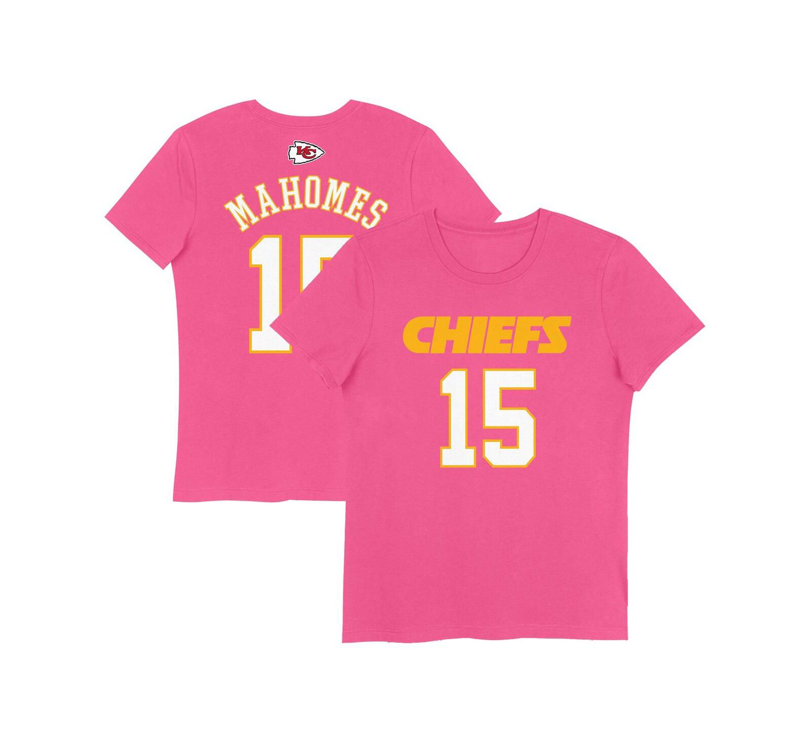 Nike Big Girls Patrick Mahomes Pink Kansas City Chiefs Player Name & Number T-Shirt