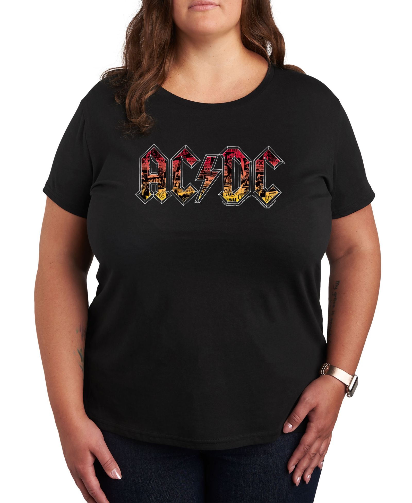 Футболка Hybrid Apparel Plus Size ACDC Logo Graphic Pullover