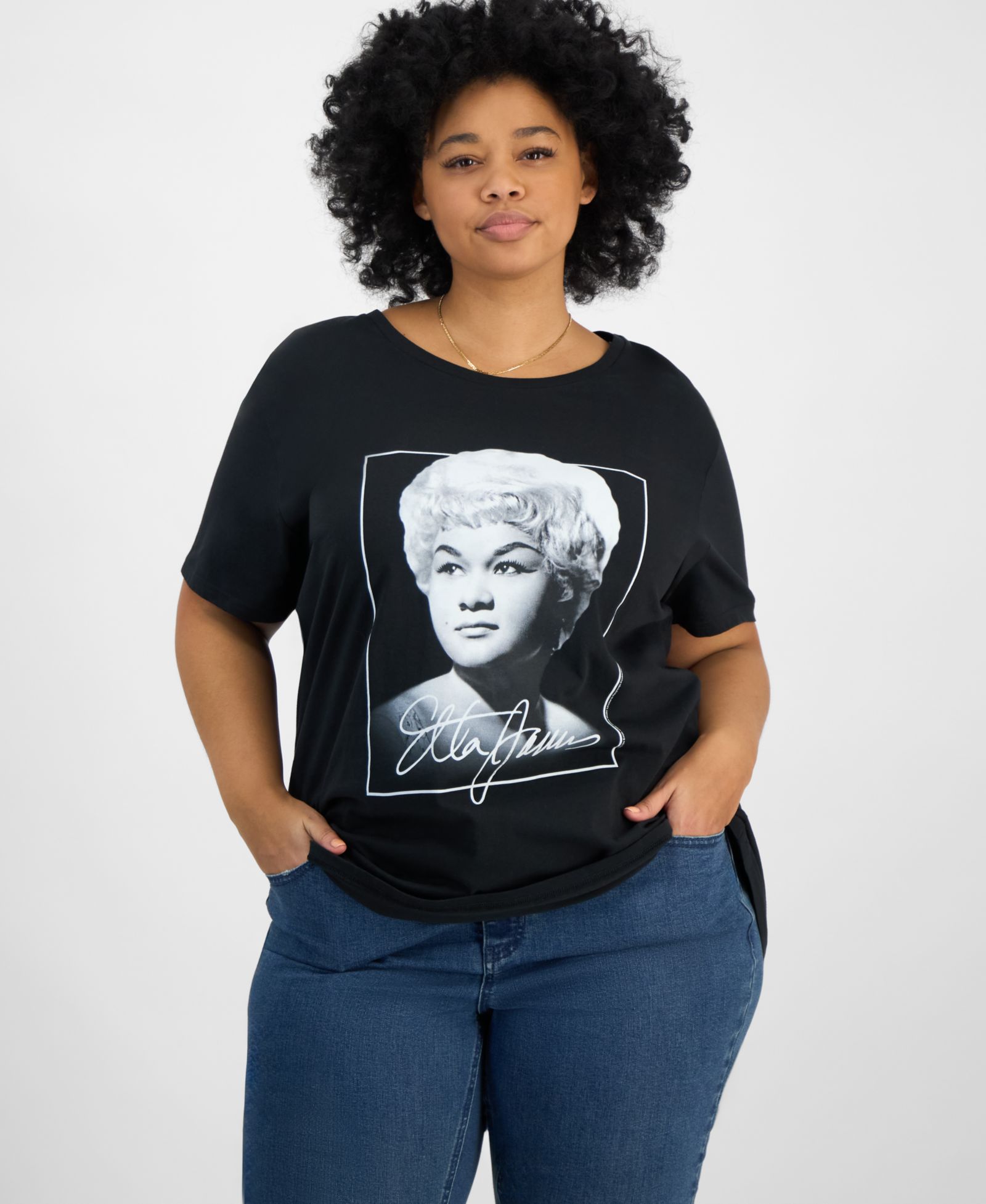 Hybrid Apparel модный свитшот Plus Size из хлопка Etta James Graphic Tee