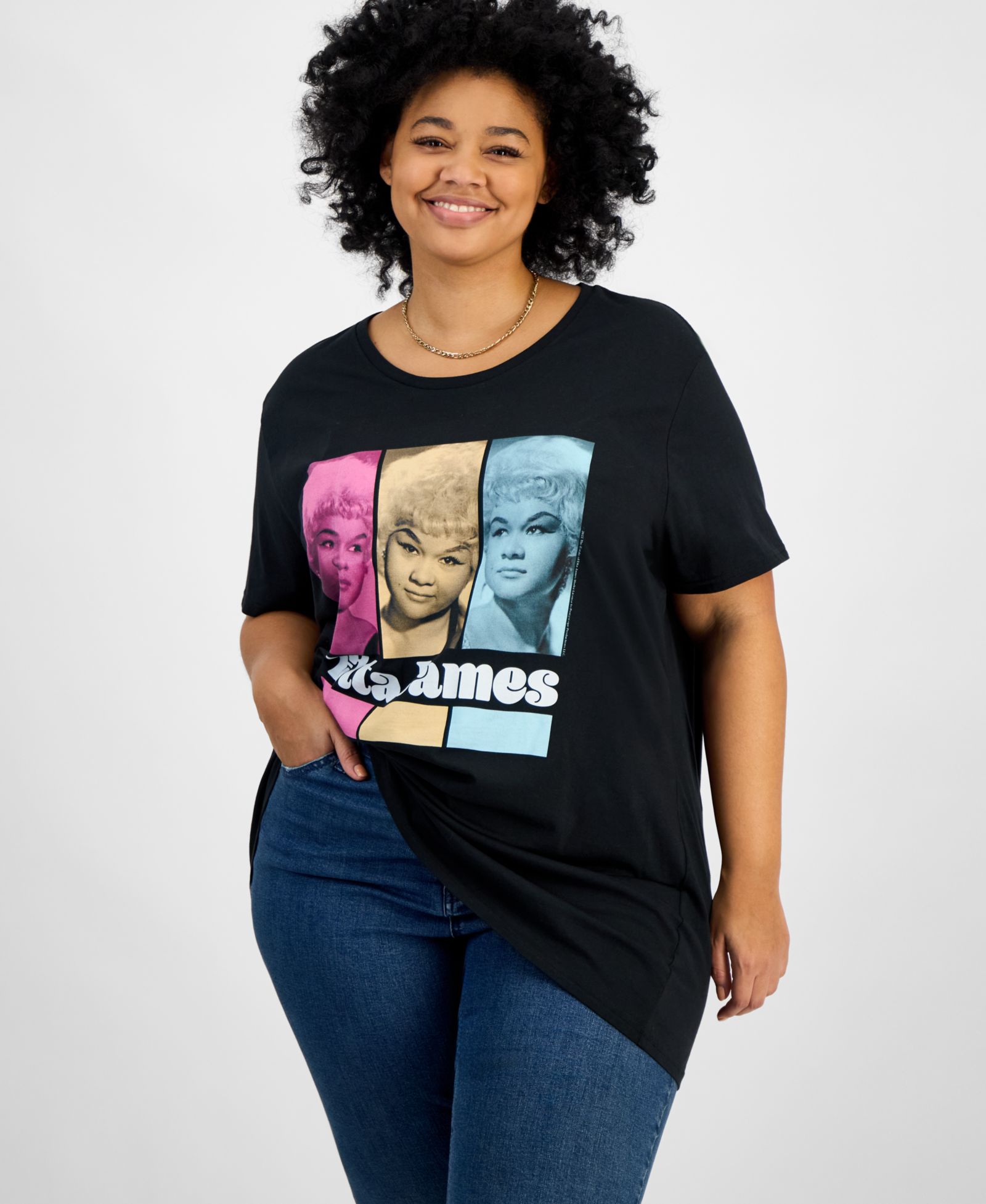 Футболка Hybrid Apparel Trendy Plus Size Cotton Etta James Graphic Tee
