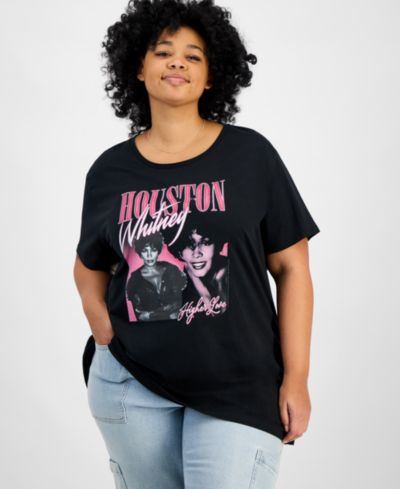 Hybrid Apparel Trendy Plus Size Cotton Whitney Houston Graphic Tee