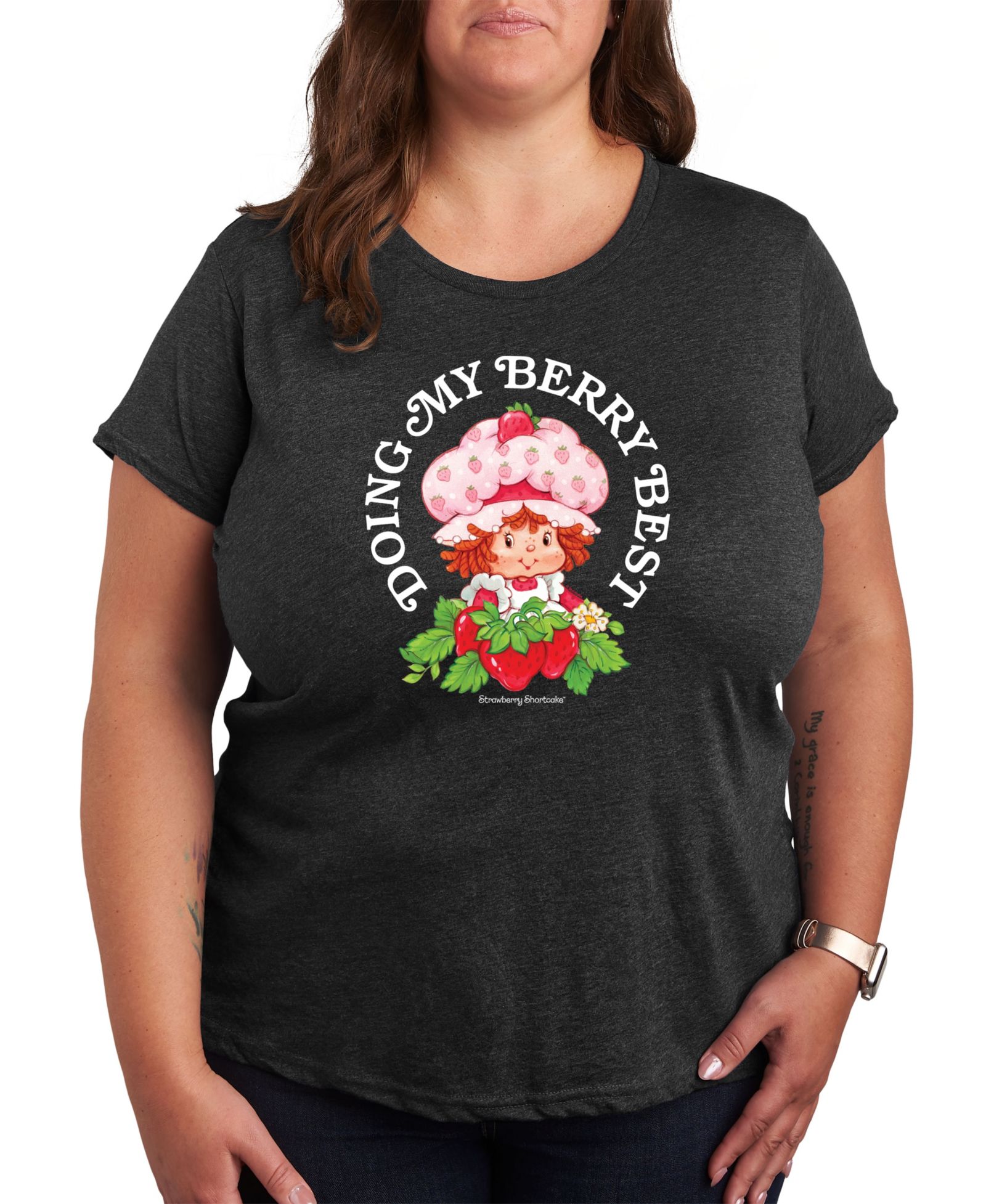 Hybrid Apparel Plus Size Strawberry Shortcake Berry Best Graphic Pullover T-shirt