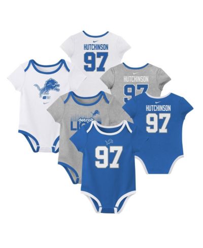 Детский комплект боди Nike Aidan Hutchinson Detroit Lions Name & Number 3-Pack