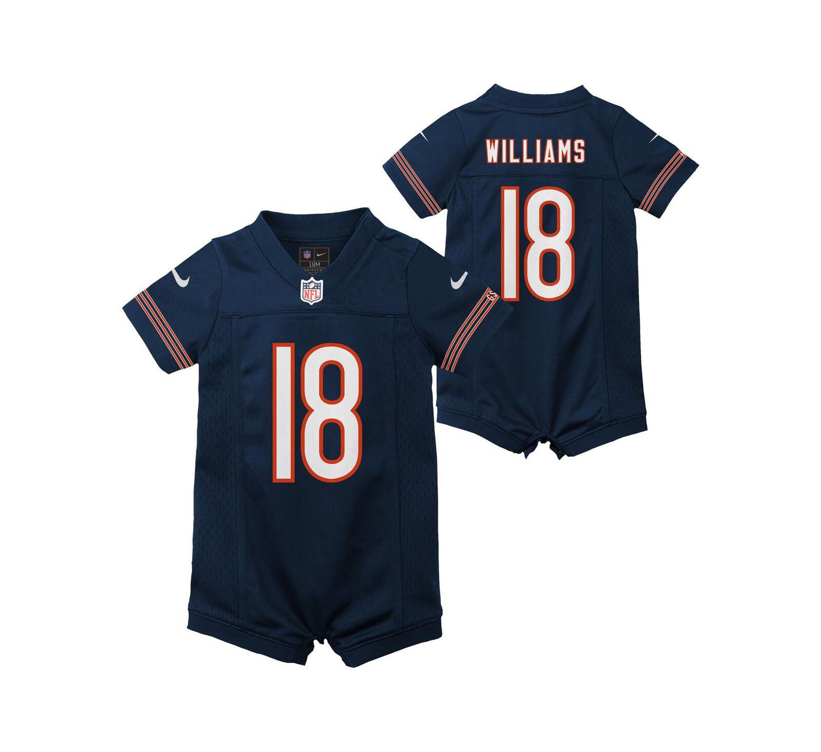 Nike Big Boys and Girls Caleb Williams Navy Chicago Bears Game Romper Jersey