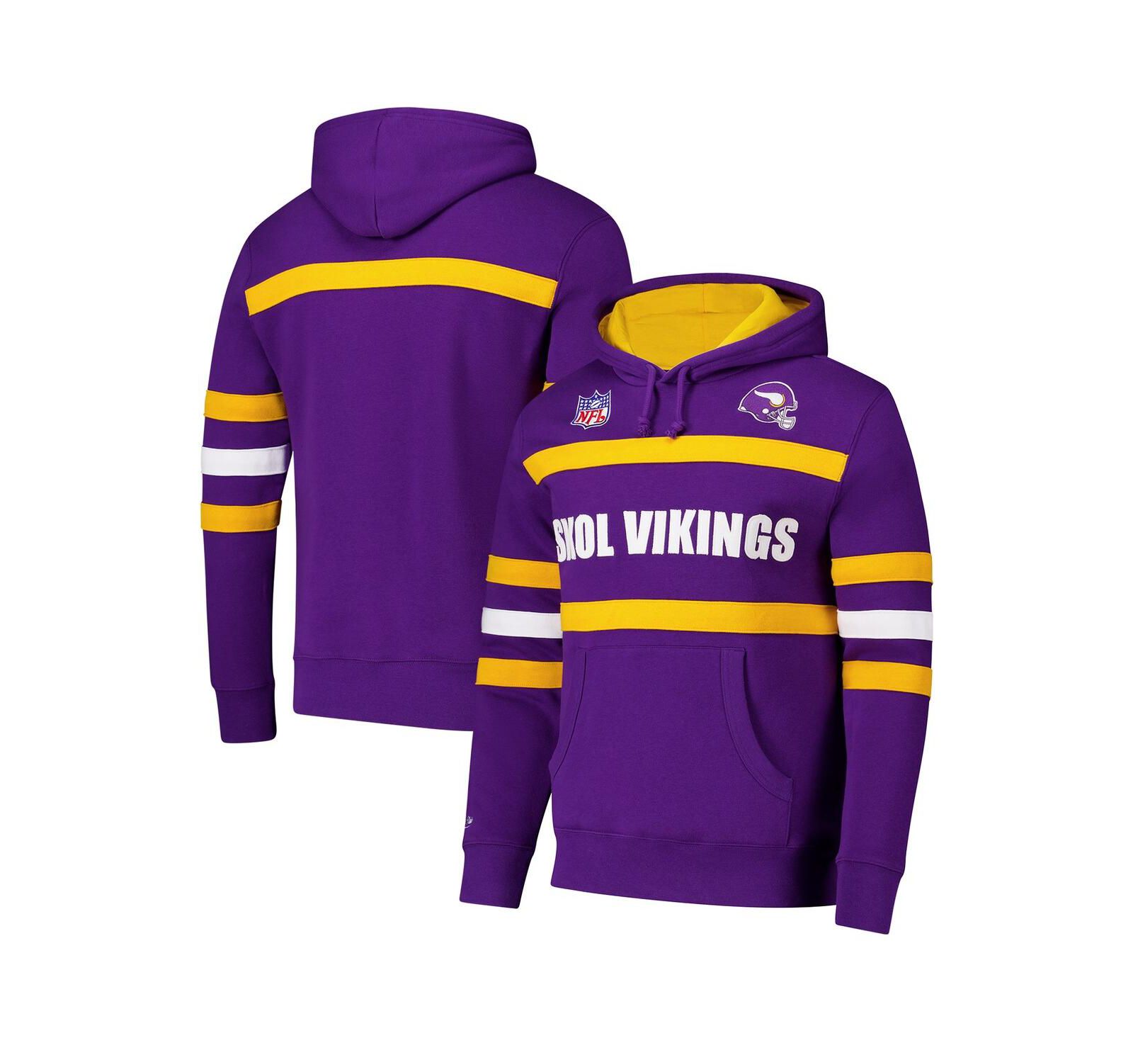 Mitchell & Ness Мужское худи с винтажным логотипом Minnesota Vikings Fleece Pullover