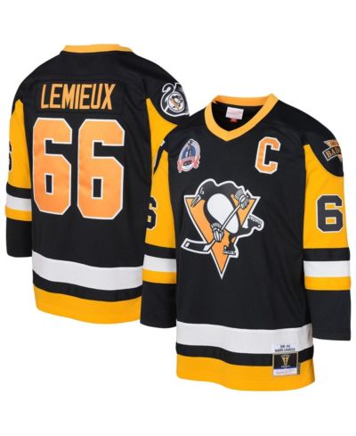 Mitchell & Ness джерси Mario Lemieux Black Pittsburgh Penguins 1991/92 Captain Patch Blue Line