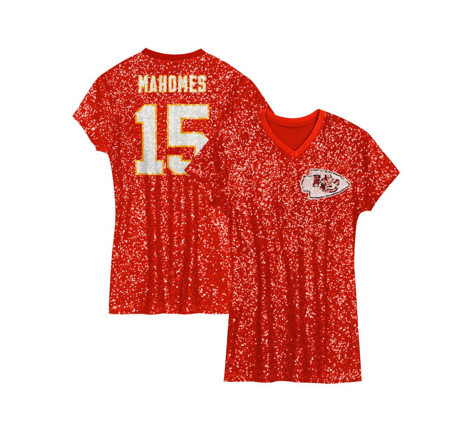 Детское платье Outerstuff Big Girls Patrick Mahomes Red Kansas City Chiefs с пайетками