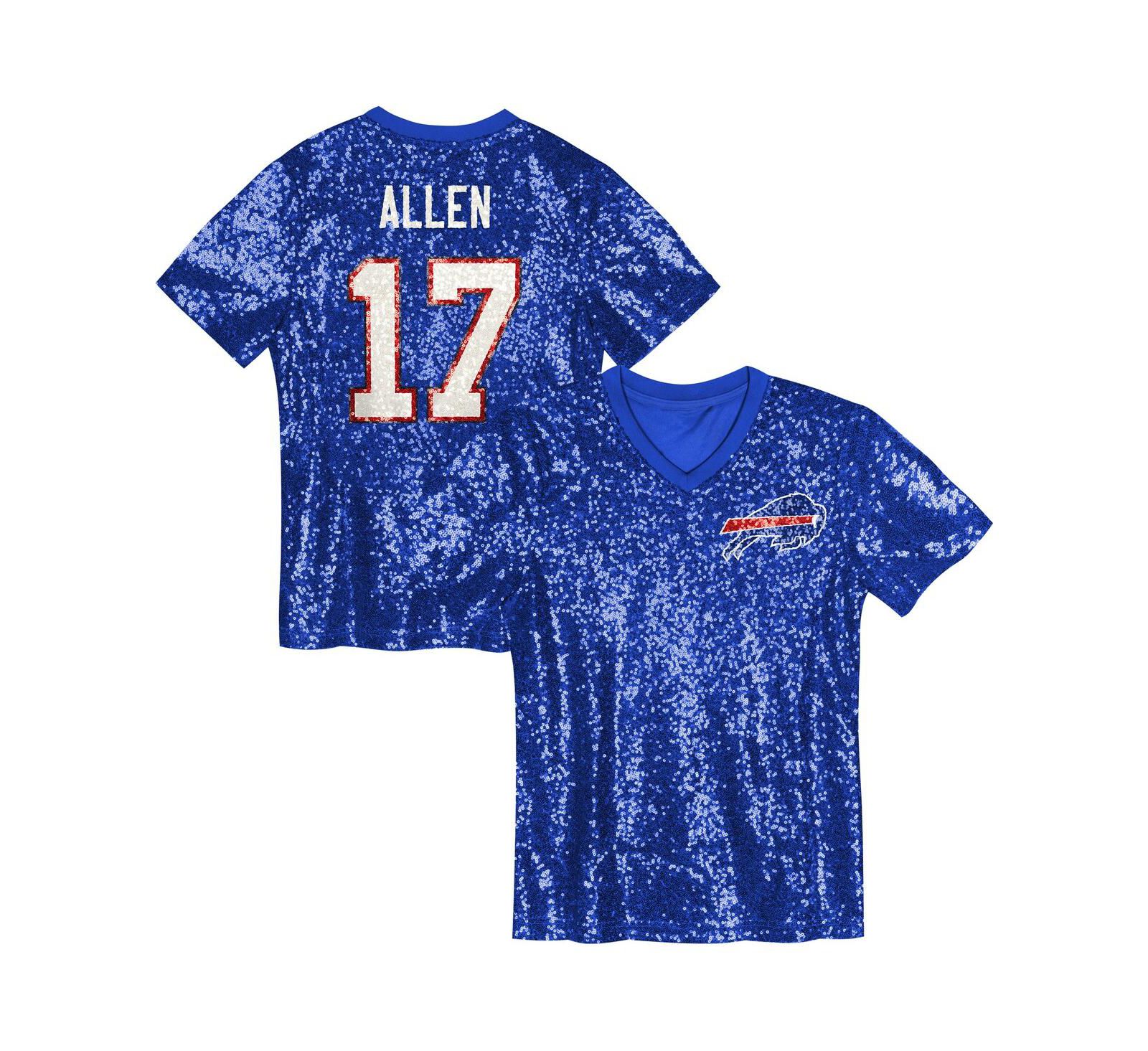 Детская джерси Outerstuff Big Girls Josh Allen Royal Buffalo Bills Sequin V-Neck Fashion