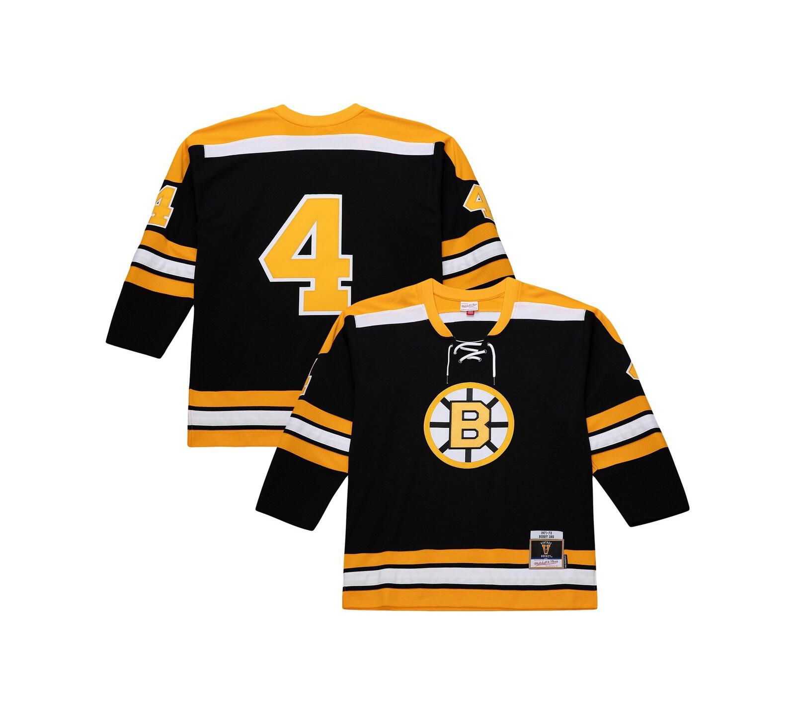 Mitchell & Ness Men's Bobby Orr Black Boston Bruins Big & Tall 1971/72 Blue Line 2.0 Jersey