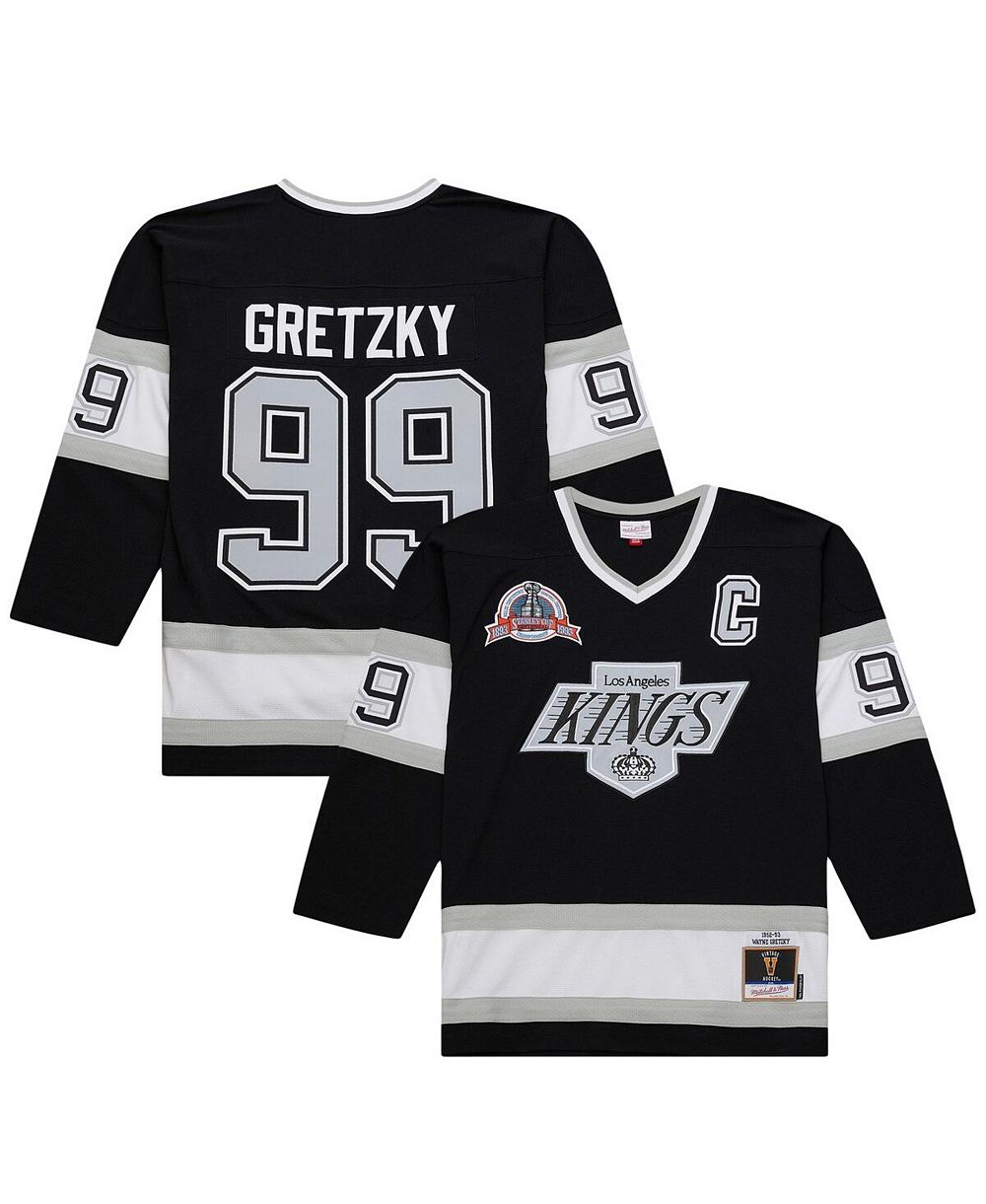 Mitchell & Ness Men's Wayne Gretzky Black Los Angeles Kings Big & Tall 1992/93 Blue Line 2.0 Jersey