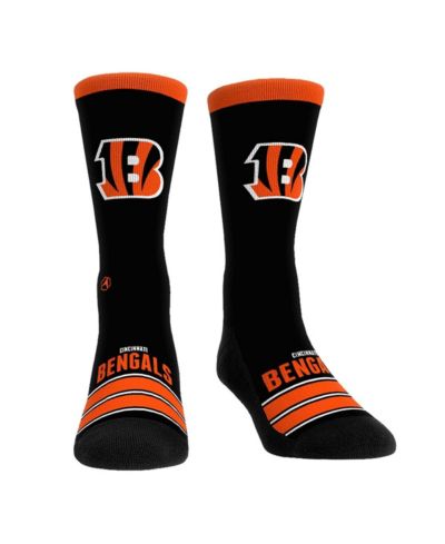 Rock 'Em Men's and Women's Cincinnati Bengals Gametime Stripe Crew Socks