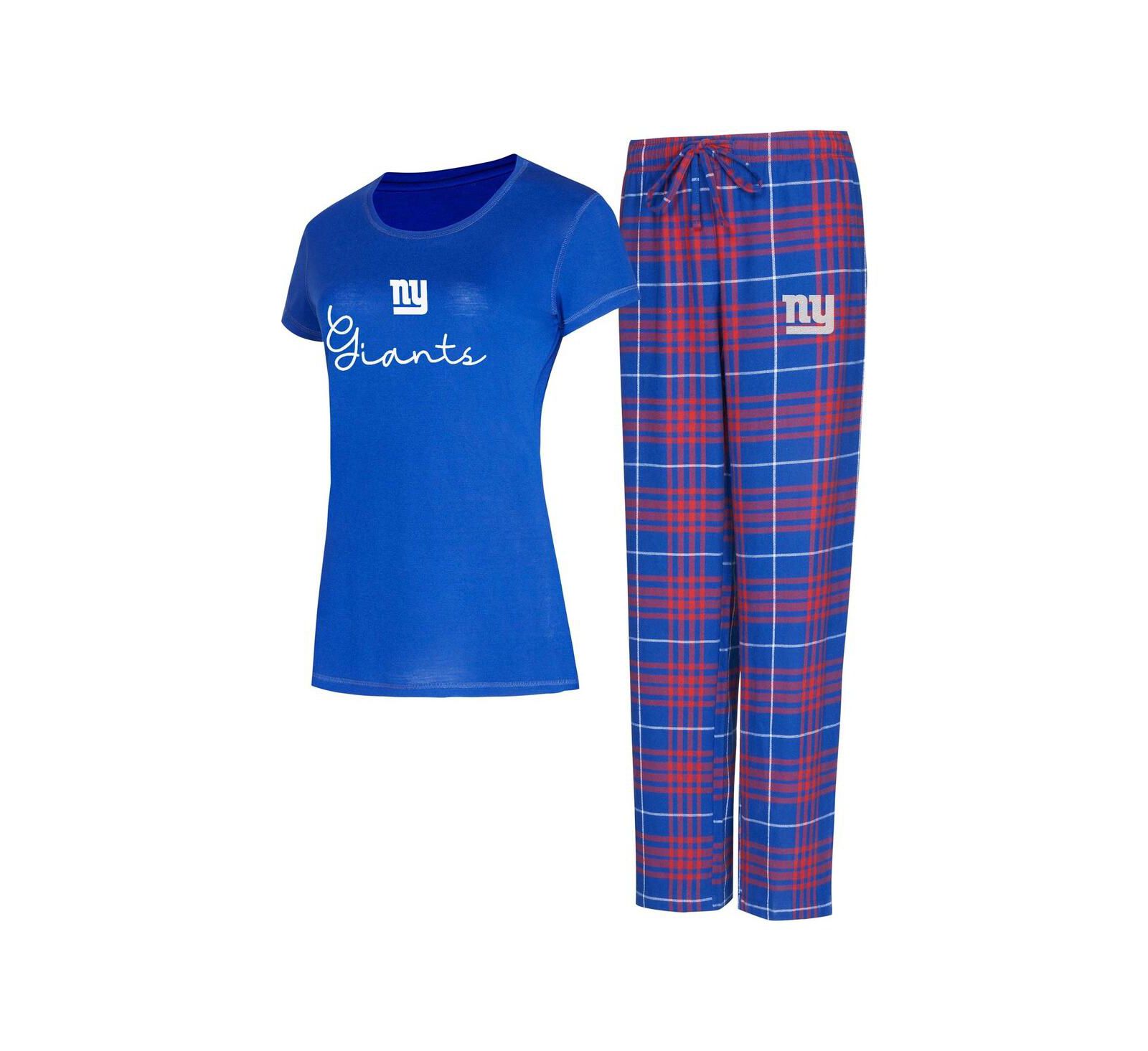 Concepts Sport Women's New York Giants Vector T-Shirt Flannel Pants Sleep Set