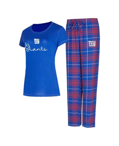 Комплект для сна Concepts Sport для женщин, New York Giants, футболка и фланелевые брюки