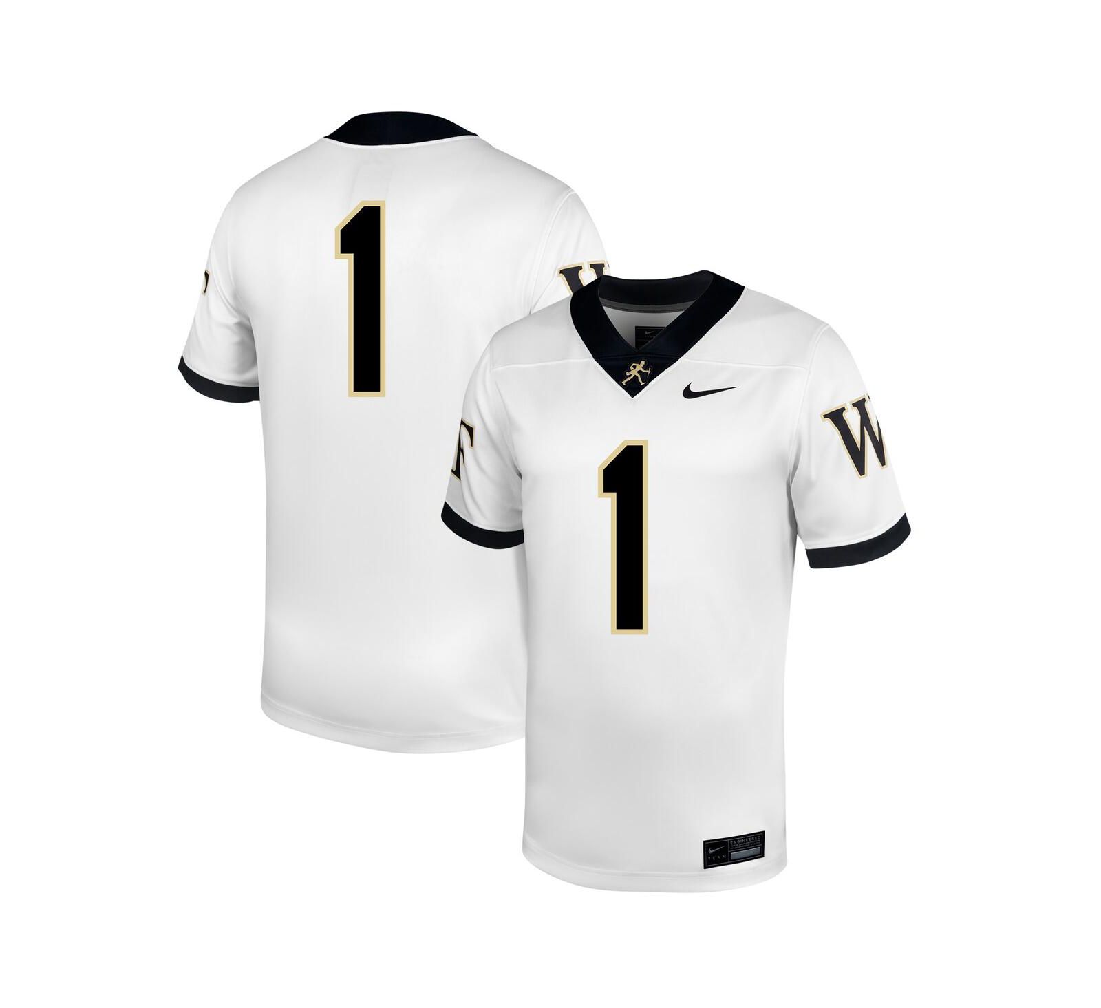 Nike Men's 1 White Wake Forest Demon Deacons Untouchable Football Jersey