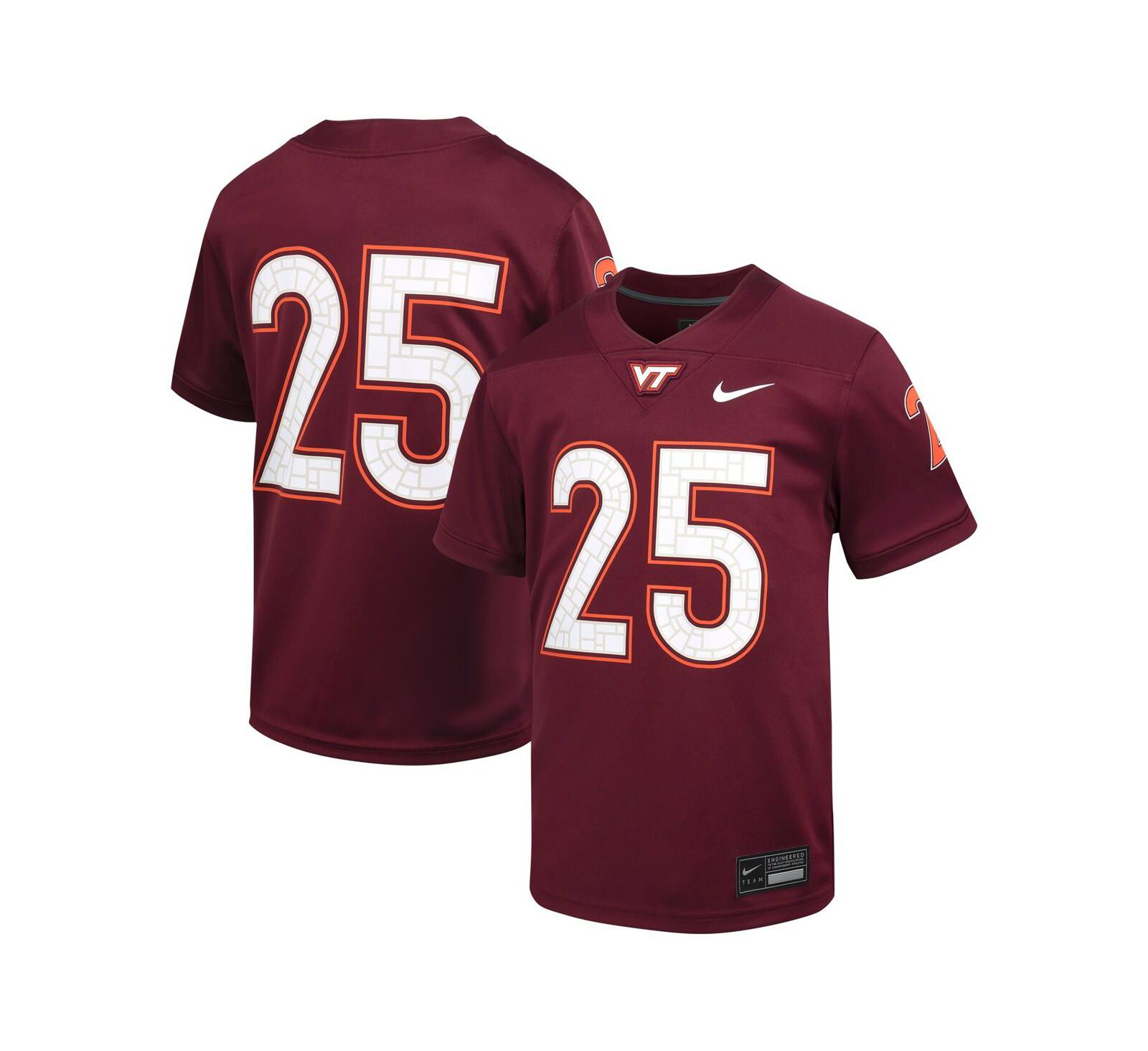Детская футбольная джерси Nike 25 Maroon Virginia Tech Hokies Untouchable Replica