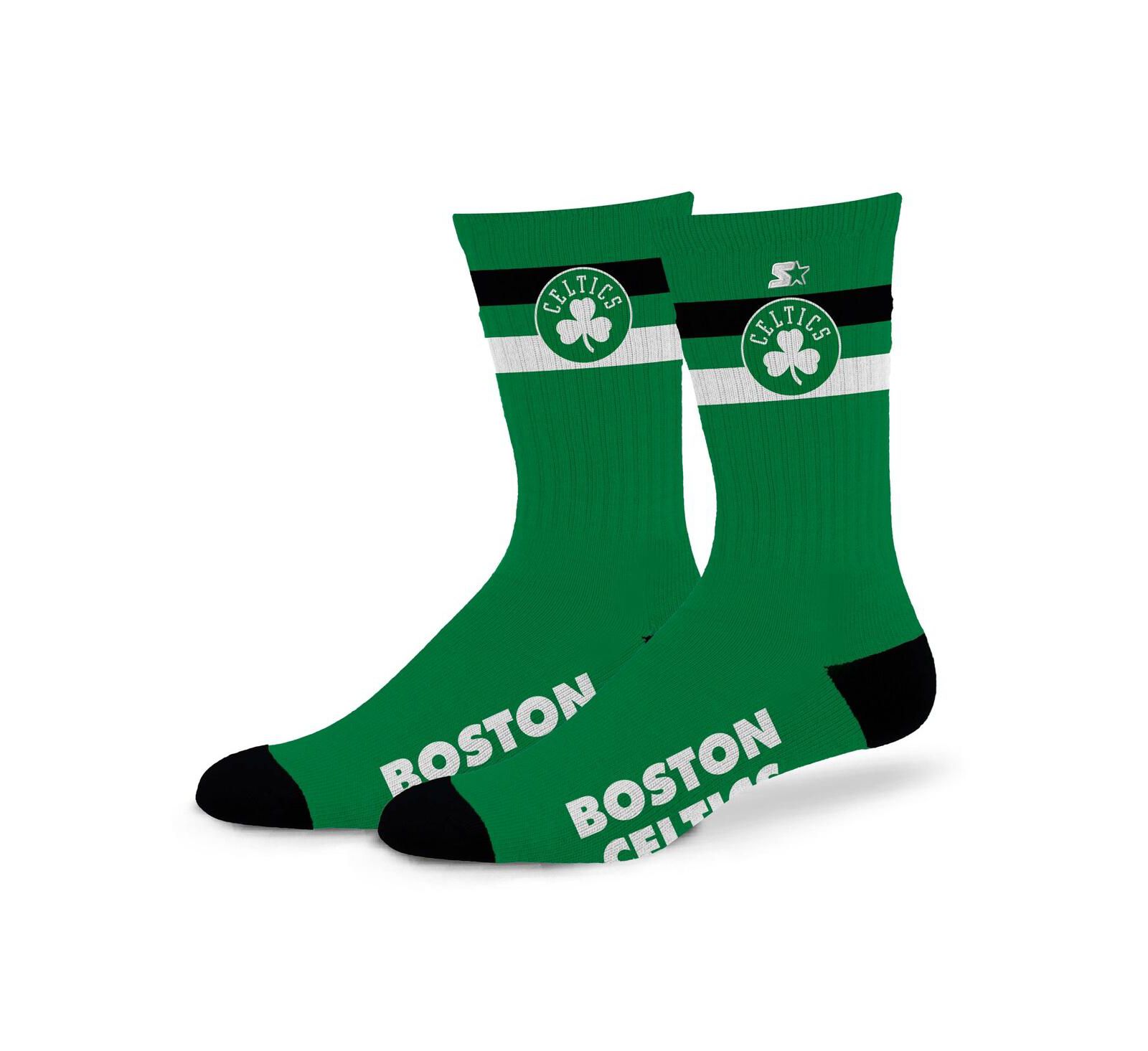 Starter Men's and Women's Boston Celtics Team Color Two-Stripe Crew Socks