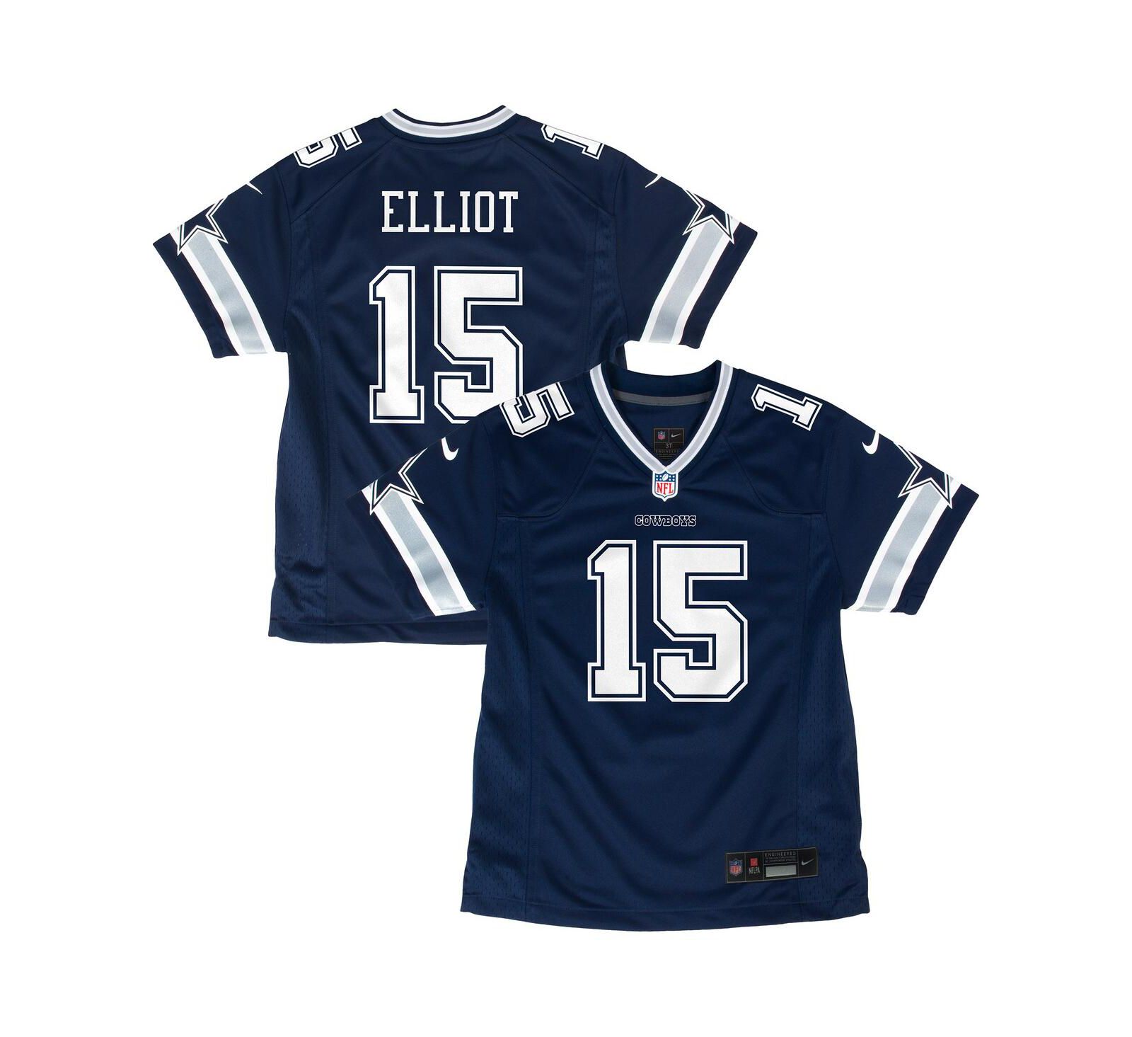 Джерси Nike Ezekiel Elliott Navy Dallas Cowboys Game для мальчиков и девочек