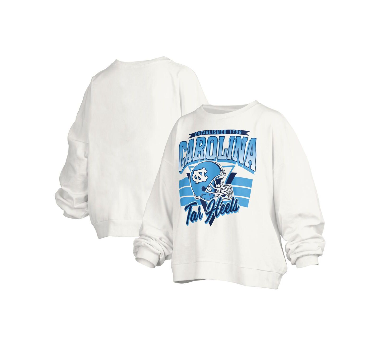 Женское оверсайз худи Pressbox White North Carolina Tar Heels Janice Retro Logo